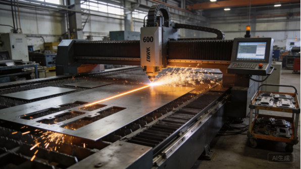 Laser cutting sheet metal with sparks