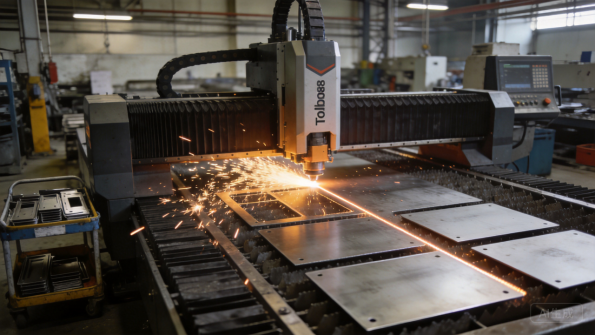 Laser cutting a metal sheet on a cutting bed
