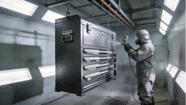 Technician working on an industrial enclosure