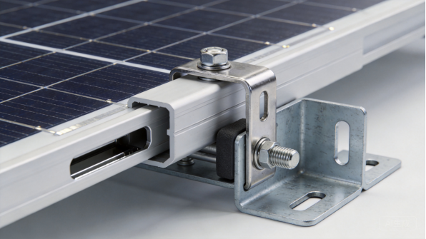 Detailansicht einer Solarpanel-Montagehalterung