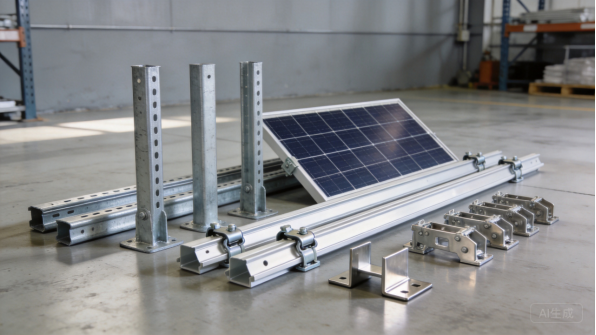 Solar panel mounting rails and brackets