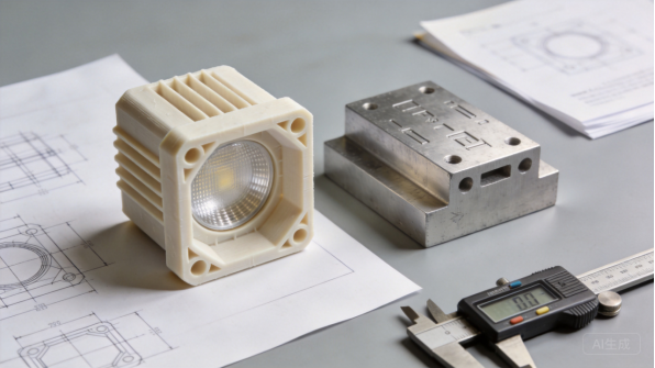 LED lighting housing components with drawings