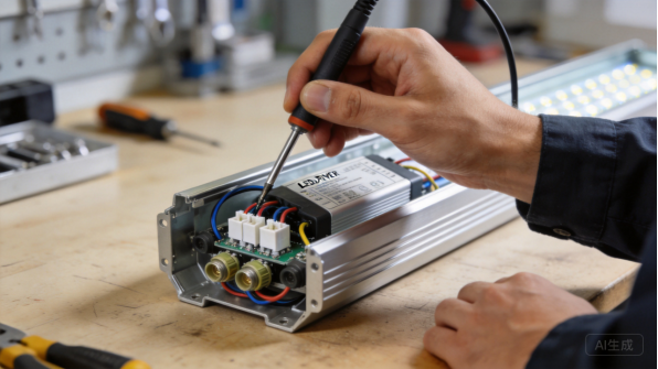 Assembling the driver inside an LED housing