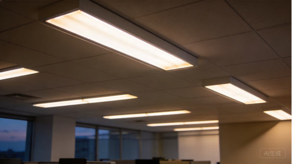 LED panel lights installed in a ceiling