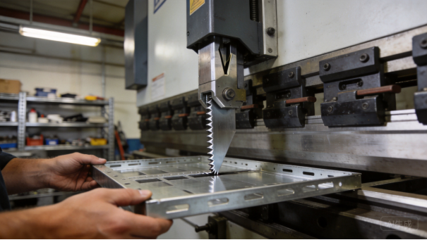 Operator at a CNC machine with a monitor