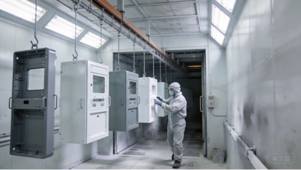 Stainless steel cabinets in a clean production room