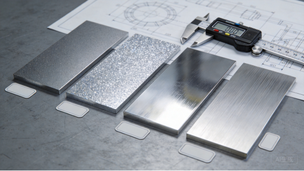 Polished and brushed metal sample plates