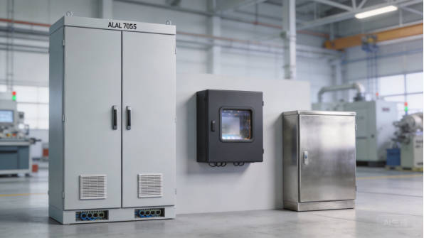Industrial control cabinets installed in a production hall