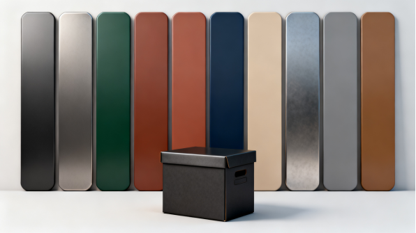 Powder coat colour samples for custom metal parcel boxes