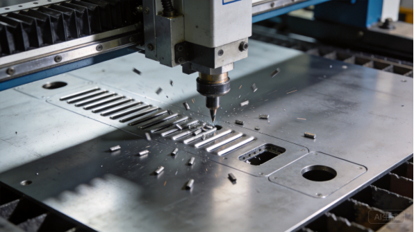 CNC punching holes in a metal panel