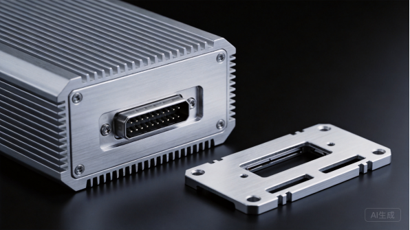 Extruded aluminium enclosure with a connector panel