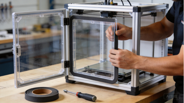 Opérateur assemblant un carénage pour imprimante 3D