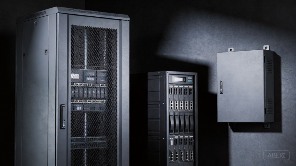 Server cabinet and network enclosure in a data room