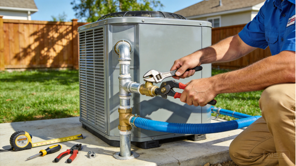 Installing a pool heat pump unit outdoors