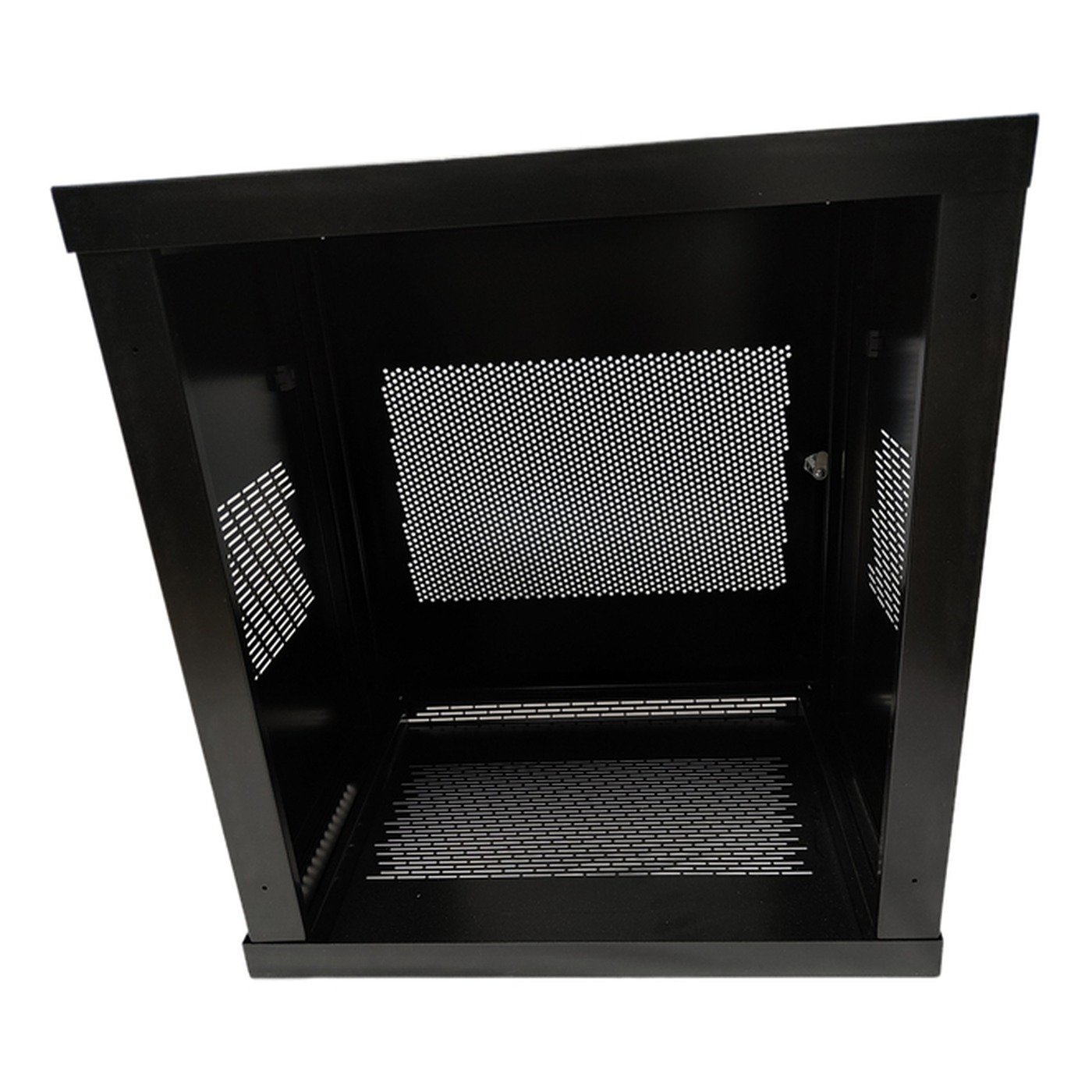 network cabinet - The mounting rails inside a network cabinet, the interface that has to repeat to the standard rack pitch.