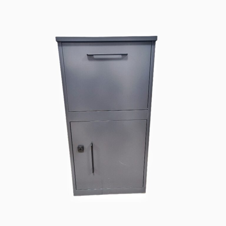 parcel box dimensions - A wall mounted parcel box, with the top letter slot and the lower lockable access door that set its working dimensions.