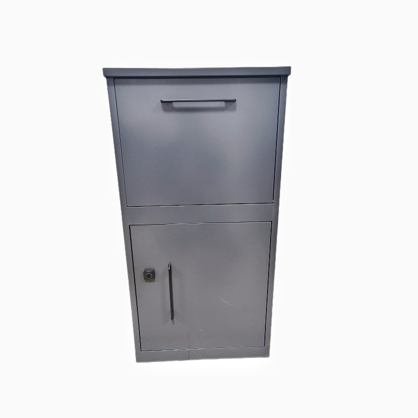 parcel box dimensions - A wall mounted parcel box, with the top letter slot and the lower lockable access door that set its working dimensions.