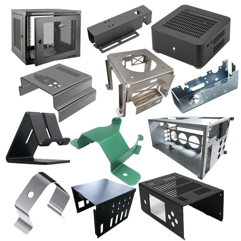 sheet metal capabilities - A cross-section of the sheet metal capabilities at XHX Metal: enclosures, brackets, chassis, covers and welded frames in painted, powder coated and natural finishes.