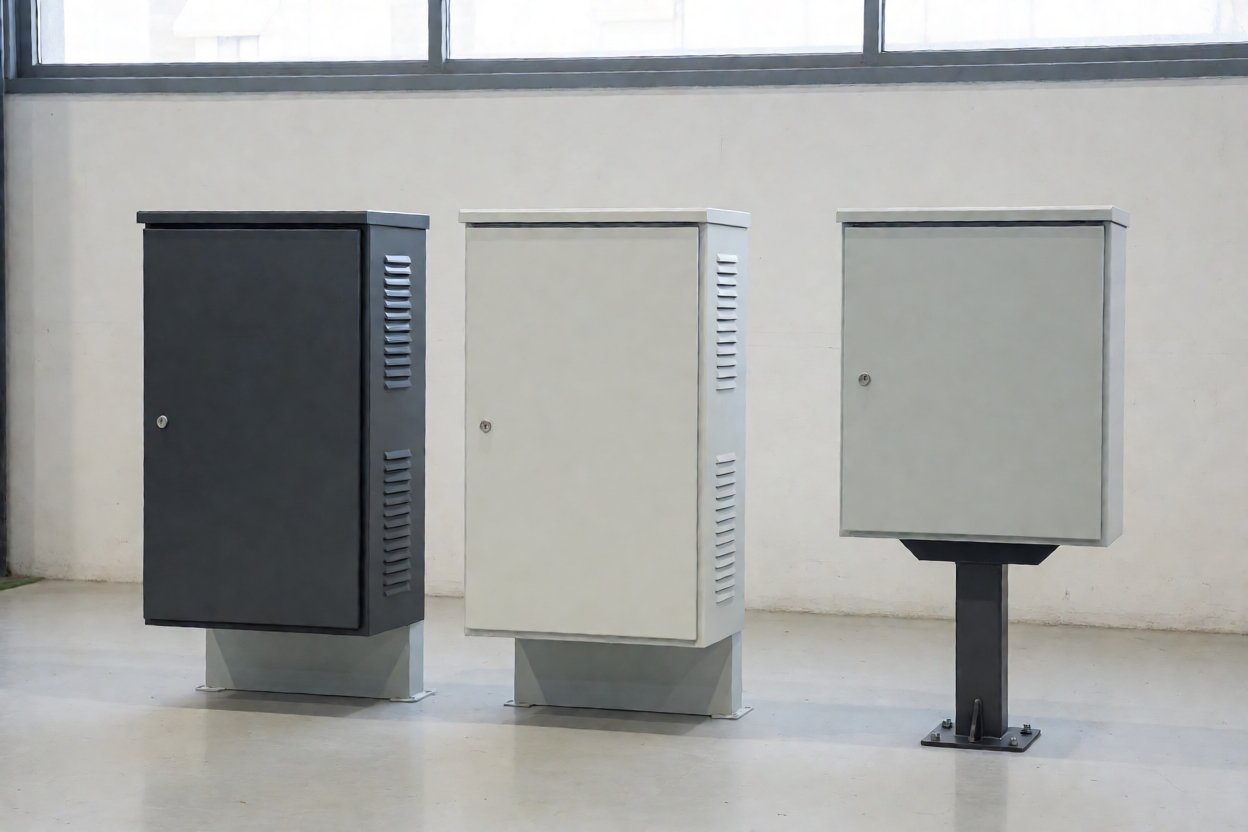 ev charger protection box - Wall-mounted and pedestal versions after powder coating, ready for gasket, lock and hardware fitting.