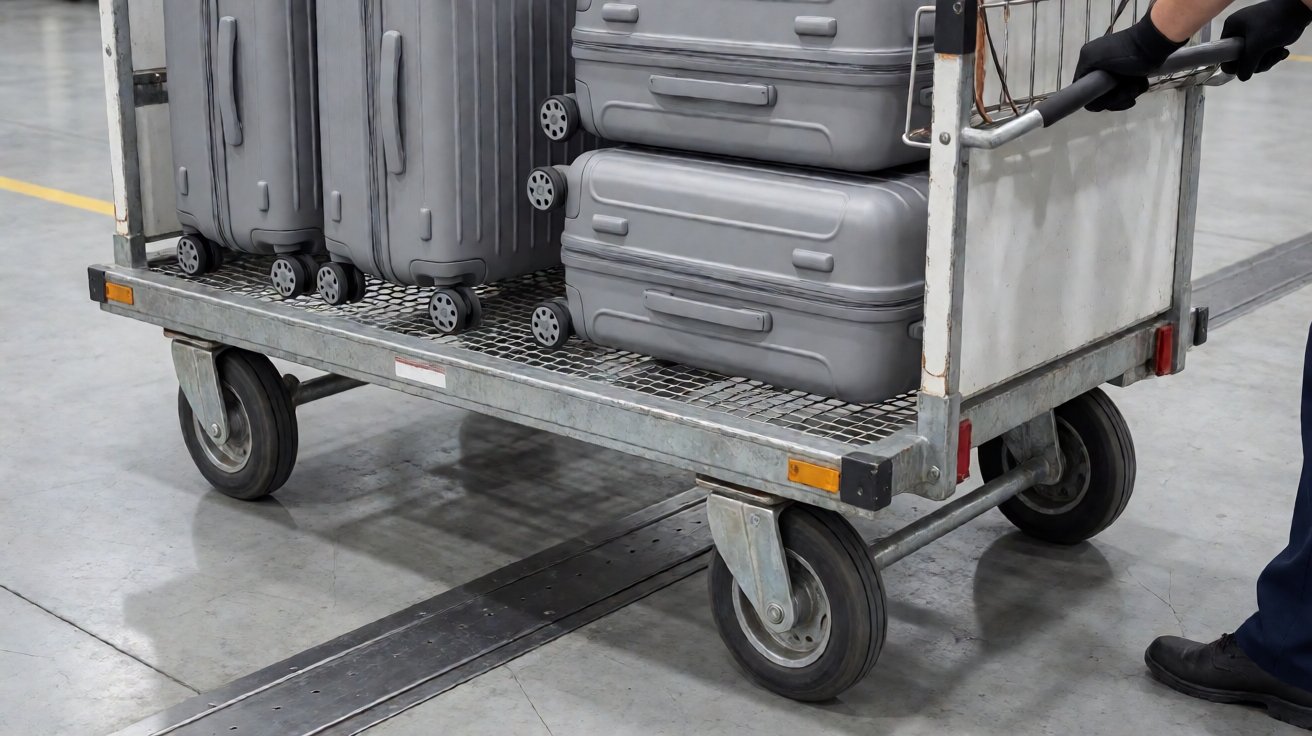 luggage cart - A chrome plated frame after polishing, the surface mirror bright and free of buff marks.