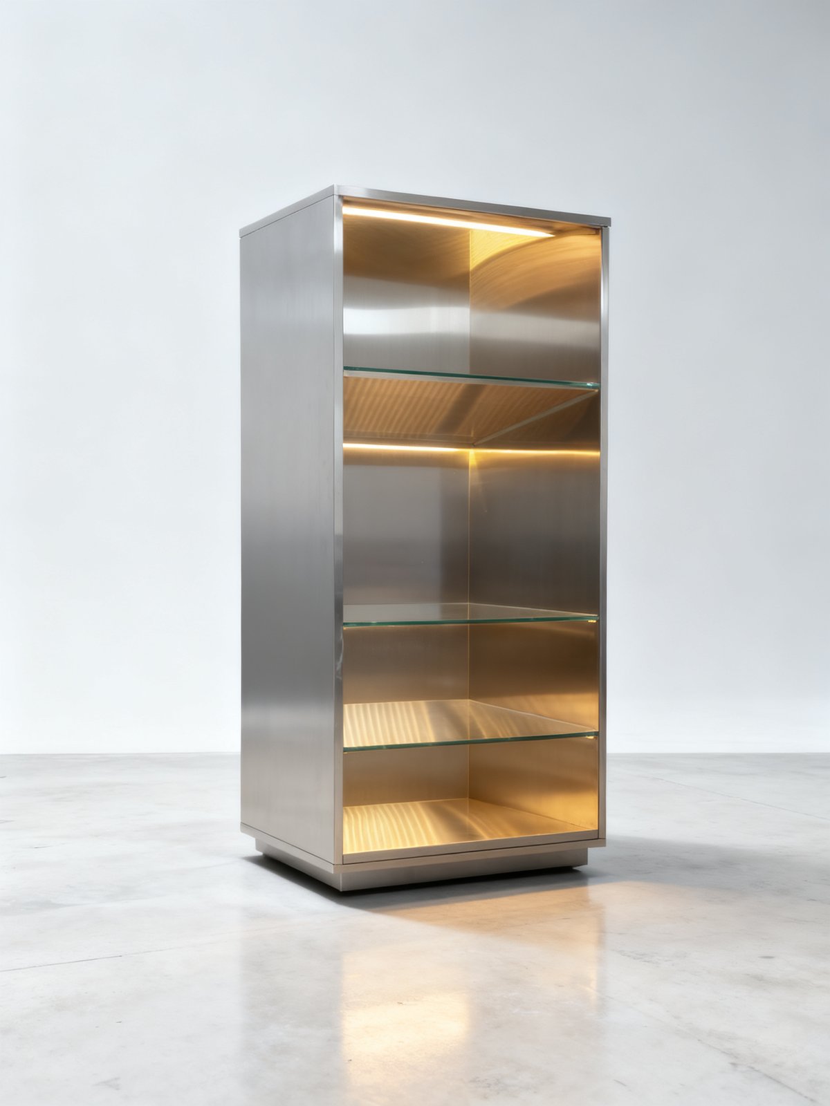 retail display cabinet - The finished retail display cabinet lit and photographed before packing.